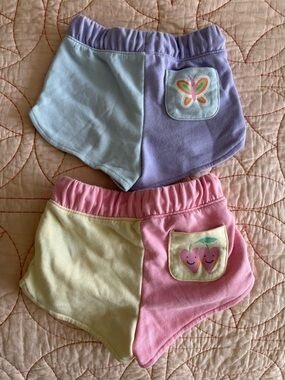 Old Navy Pastel Colorblock Toddler Shorts Set - Purple, Pink, Yellow, Blue